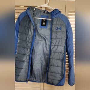 LG Men's Navy and Royal Blue Puffer Jacket